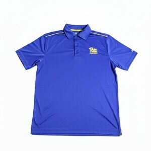 Colosseum Men's University of Pittsburgh Polo Dri Fit Royal Blue Medium NWT